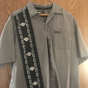Short sleeved button up Harley shirt